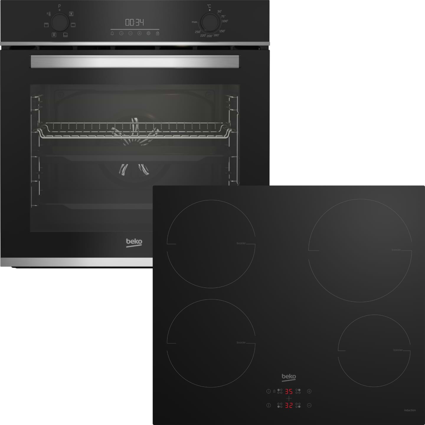 Комплект техніки Beko Духова шафа + Варильна поверхня Beko BBIE133002XD + HII64400MT